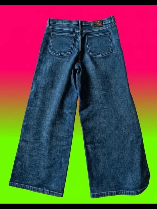 Banana Republic Blue Wide-Leg Denim Jeans NWT - Picture 2 of 9